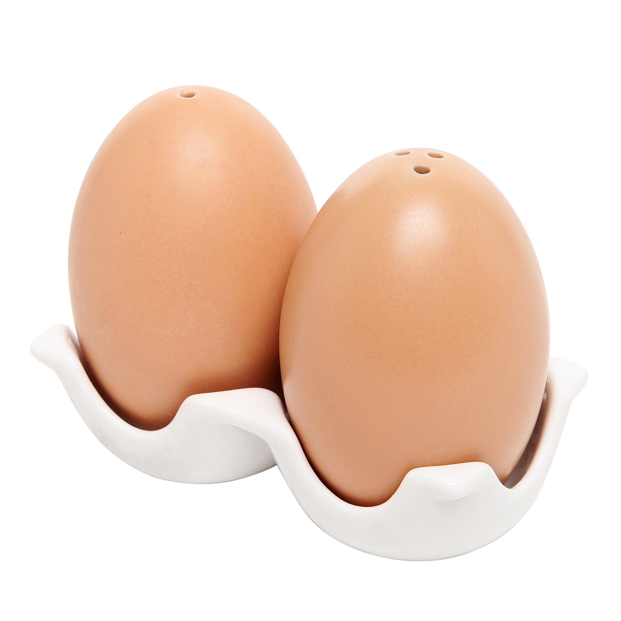 MyGift ceramic egg salt and pepper shakers add rustic charm to kitchen counters.