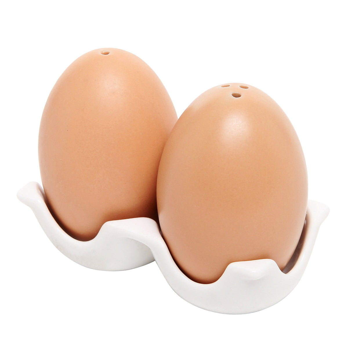 MyGift ceramic egg salt and pepper shakers add rustic charm to kitchen counters.