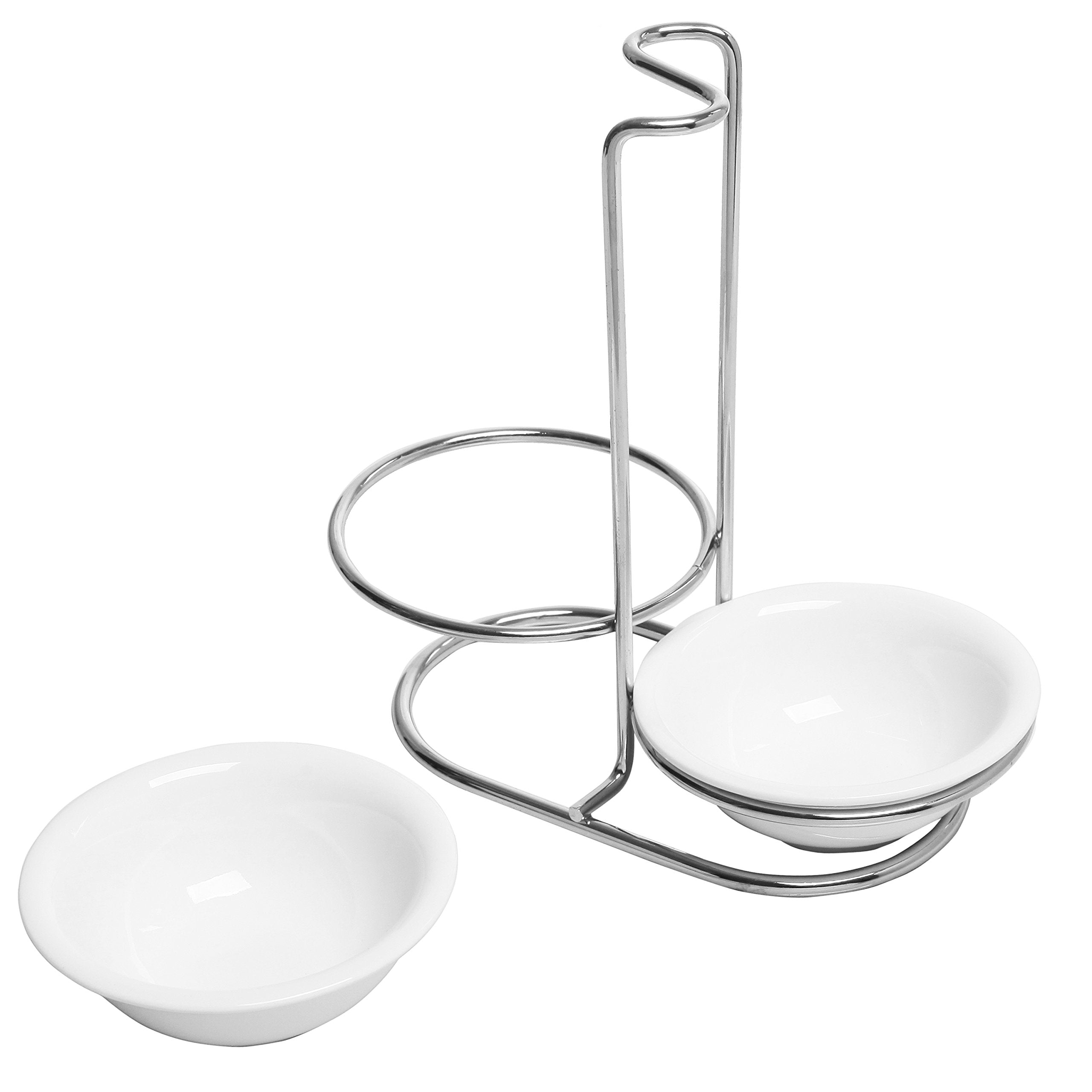 MyGift ceramic and metal spoon rest set blends with many kitchen styles.