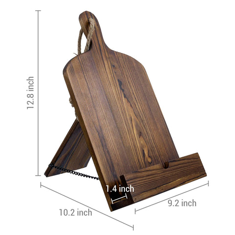 MyGift cookbook stand compact dimensions fit on most counters.