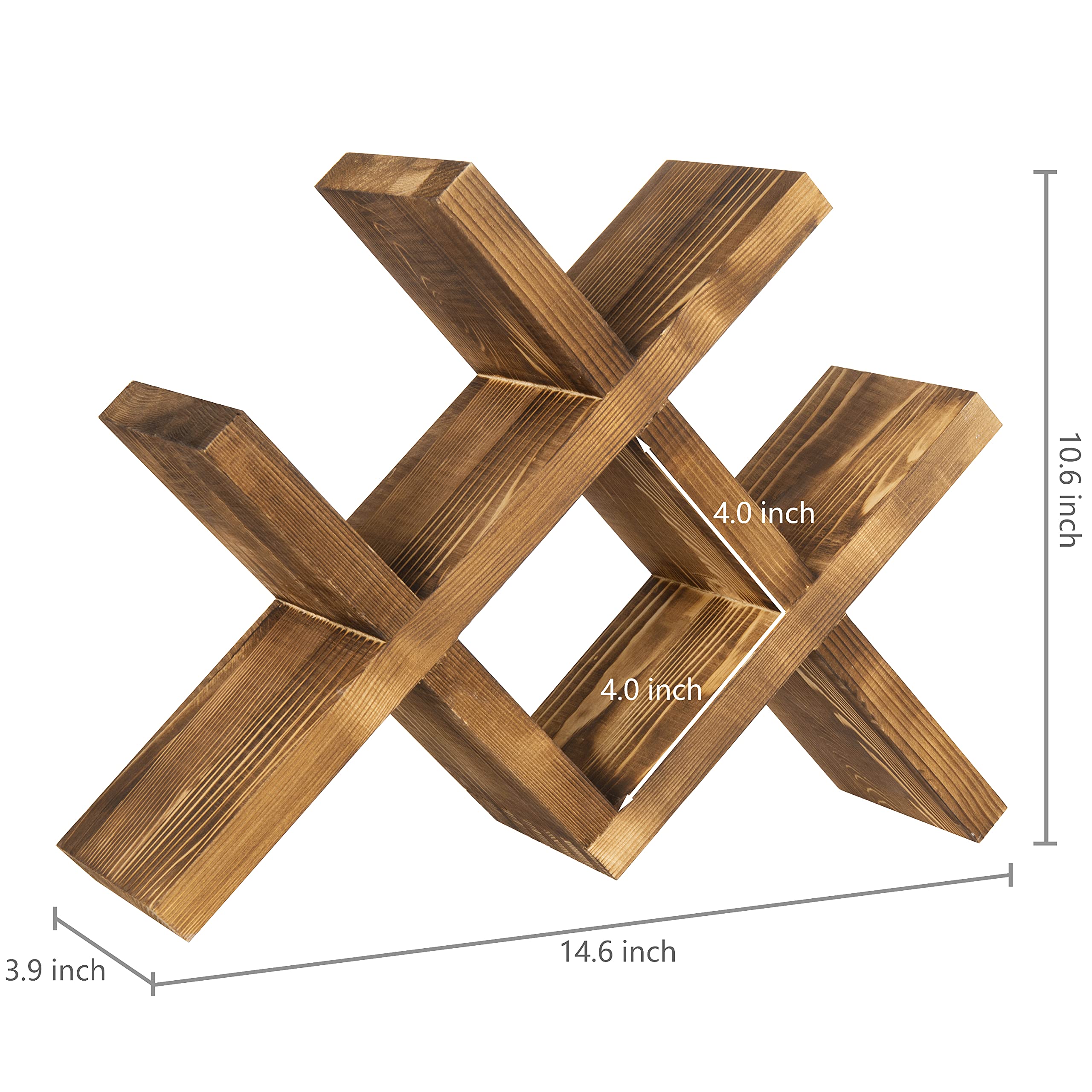 MyGift countertop wine rack fits compact spaces while holding four bottles.