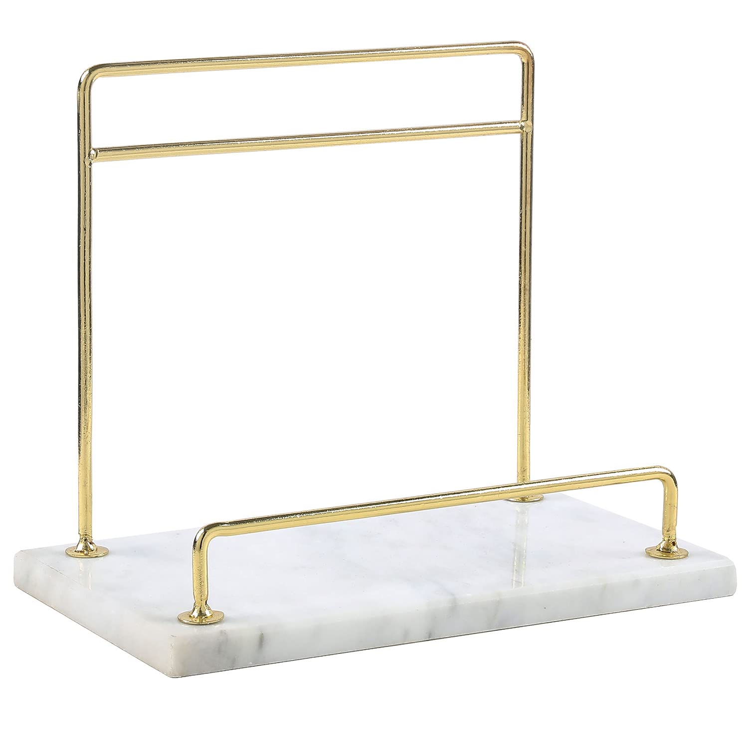 MyGift Modern Marble Cookbook Stand in a modern kitchen setting