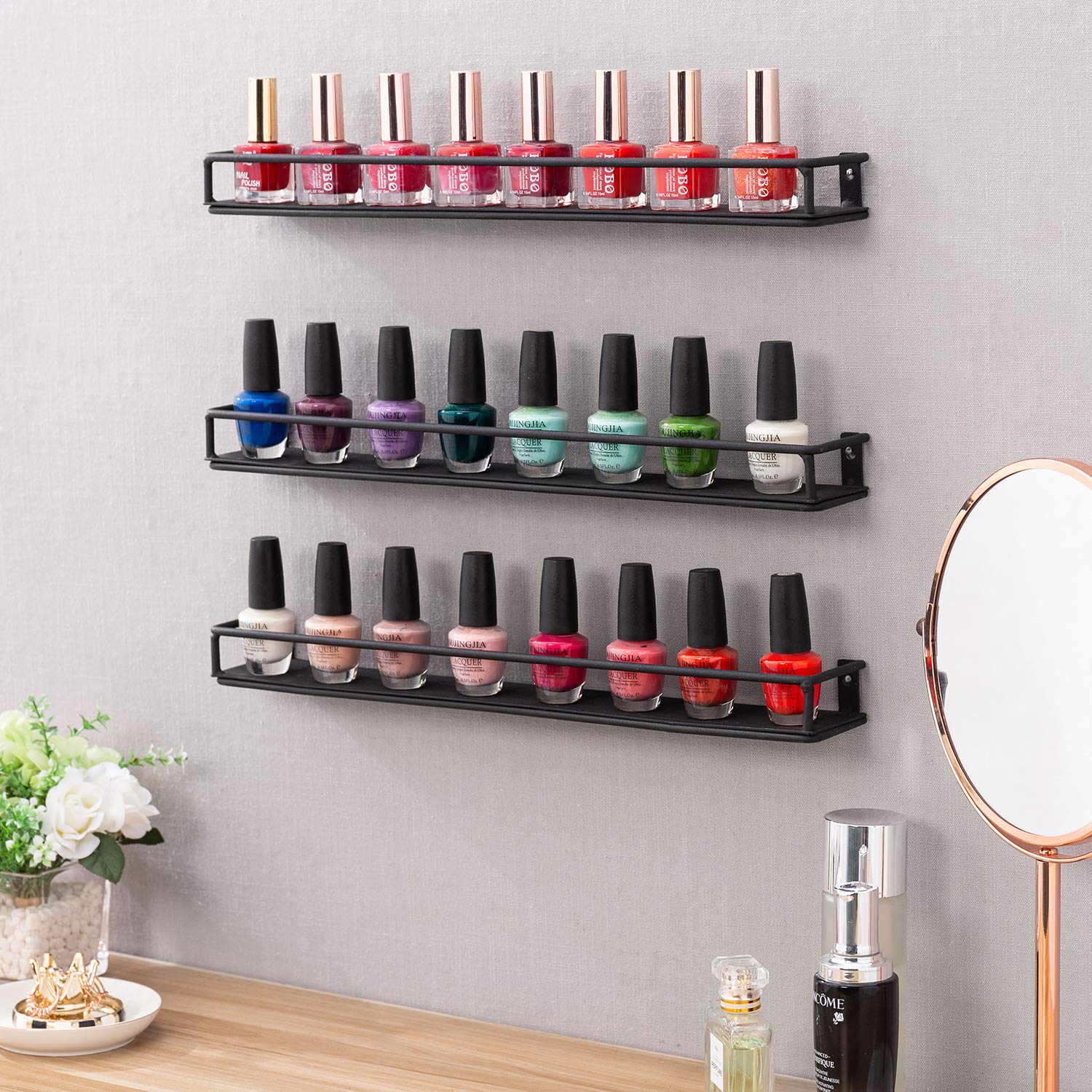 MyGift display featuring essential oil bottles for tidy, visible storage.