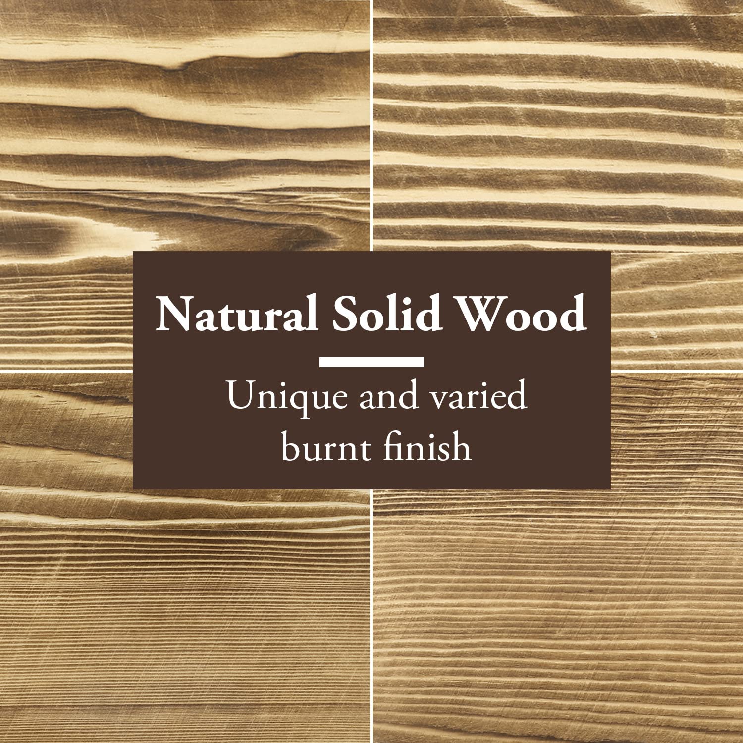 MyGift rustic brown wood texture detail adds farmhouse charm to dining spaces.