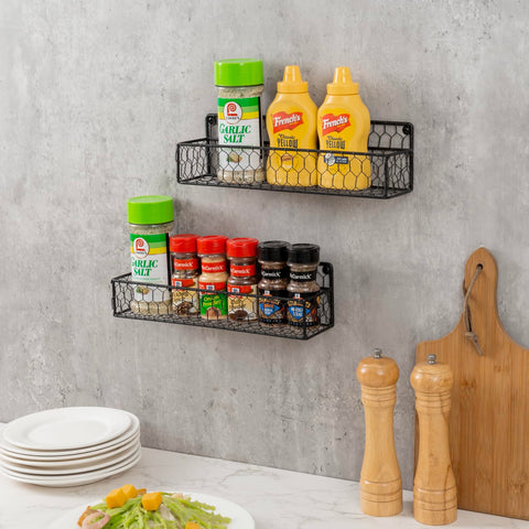 MyGift spice rack wall mount view spices provides quick selection at a glance.