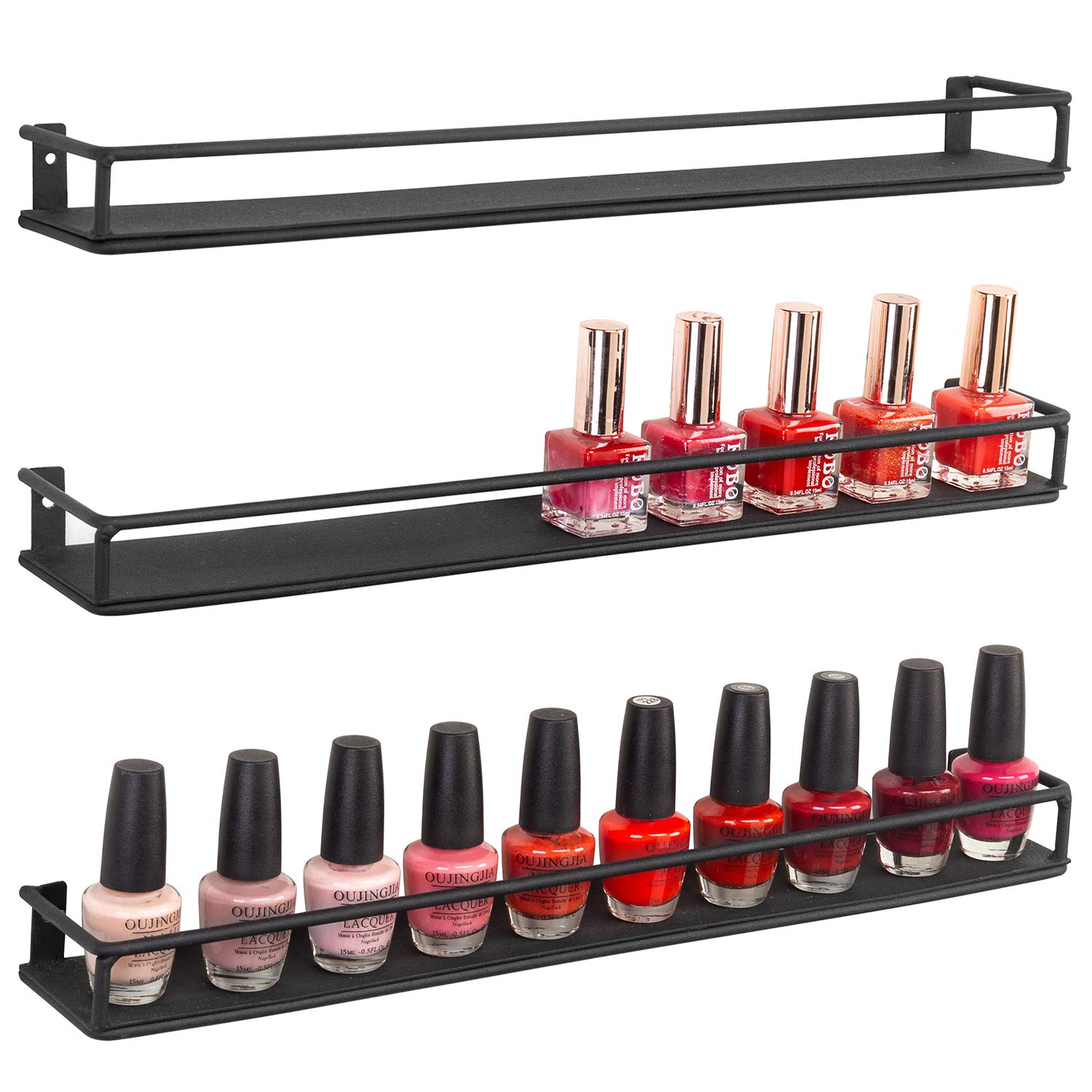 MyGift three-shelf wall-mount display: overview of space-saving storage.