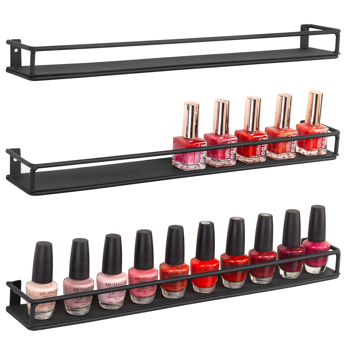 MyGift three-shelf wall-mount display: overview of space-saving storage.