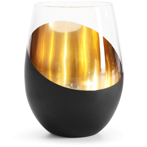 MyGift white or red wine glasses with angled design for everyday use.