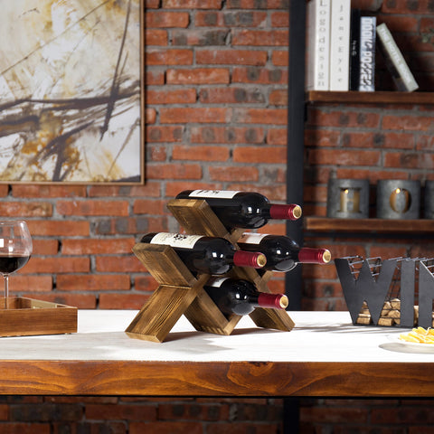 MyGift X-frame pattern provides stylish stability for bottles.
