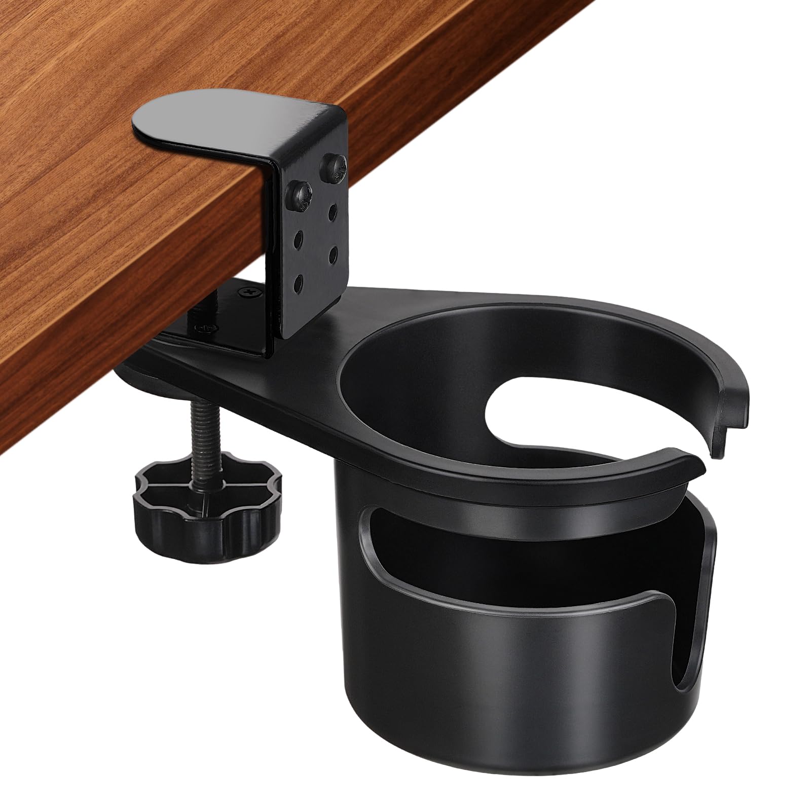 MYITYARD desk cup holder clamp stabilizes drinks on a workspace