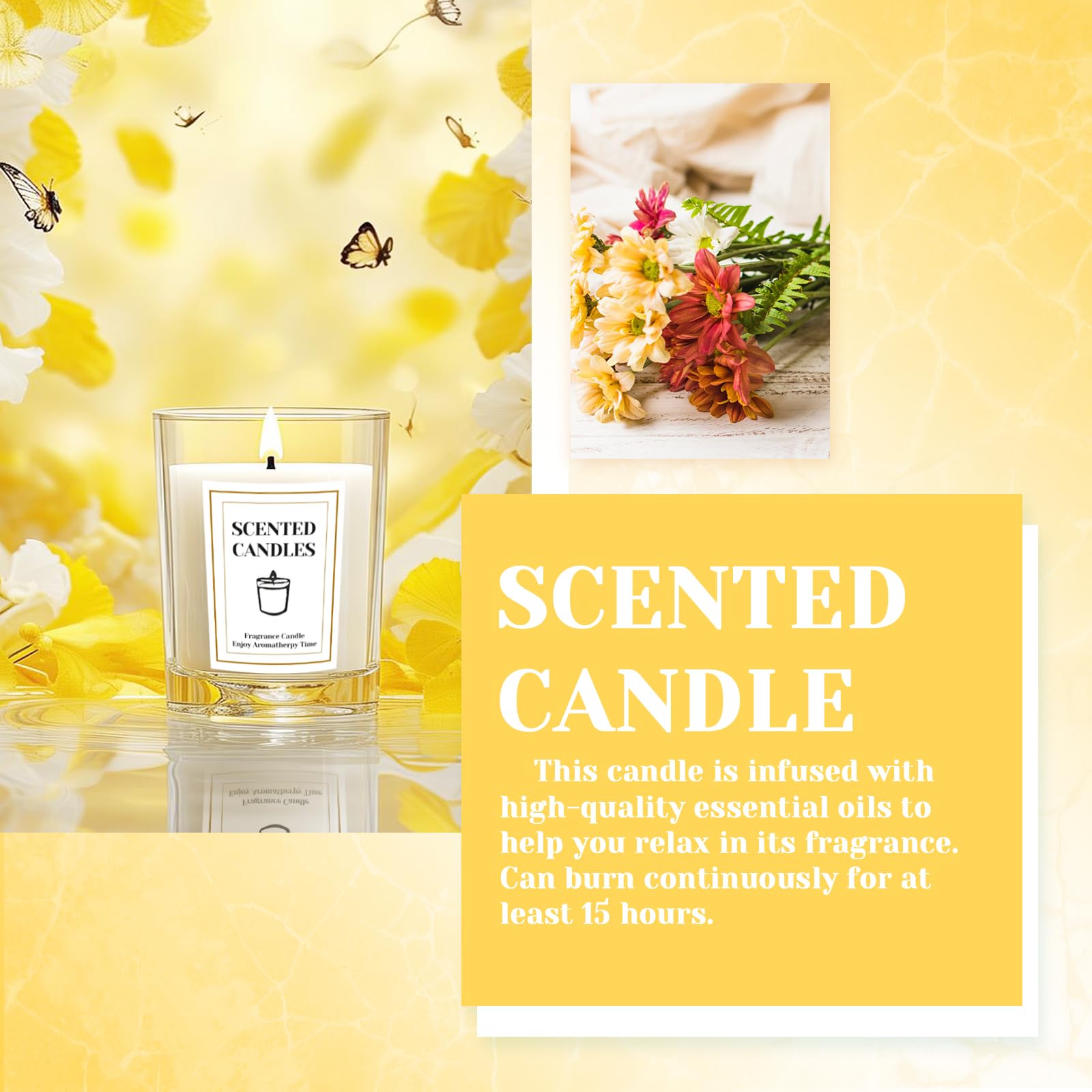 MYKILOS freesia scented candle for calming ambience