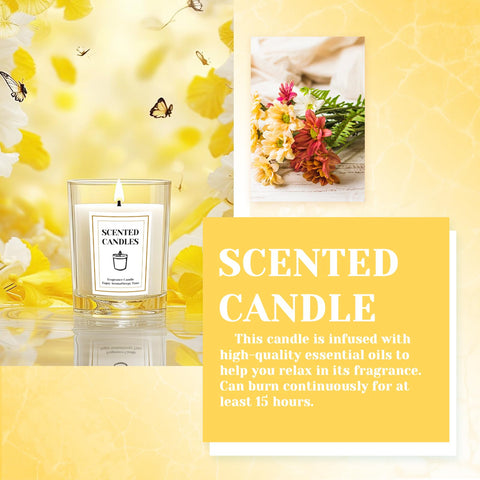 MYKILOS freesia scented candle for calming ambience