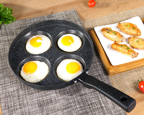 MyLifeUNIT Egg Pan with cool-touch bakelite handle for safe stovetop use.