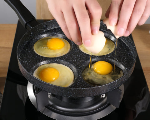 MyLifeUNIT Egg Pan with spatula included for convenient breakfasts.