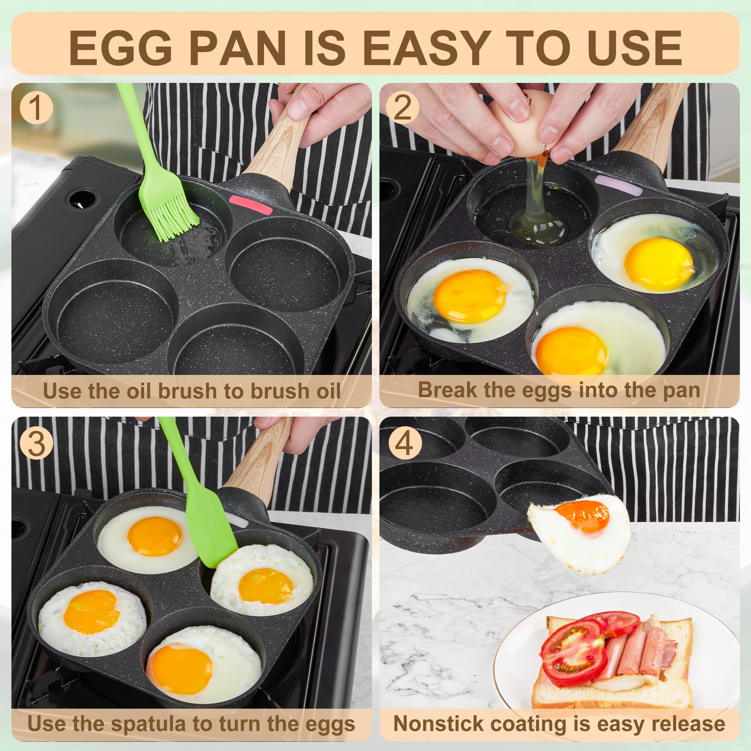 MyLifeUNIT Durable aluminum egg frying pan built to last