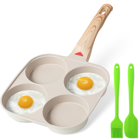 MyLifeUNIT egg pan 4-cup design shown for quick, even breakfast frying.