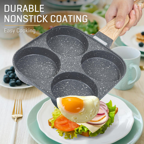 MyLifeUNIT egg pan easy-clean nonstick coating for quick cleanup.