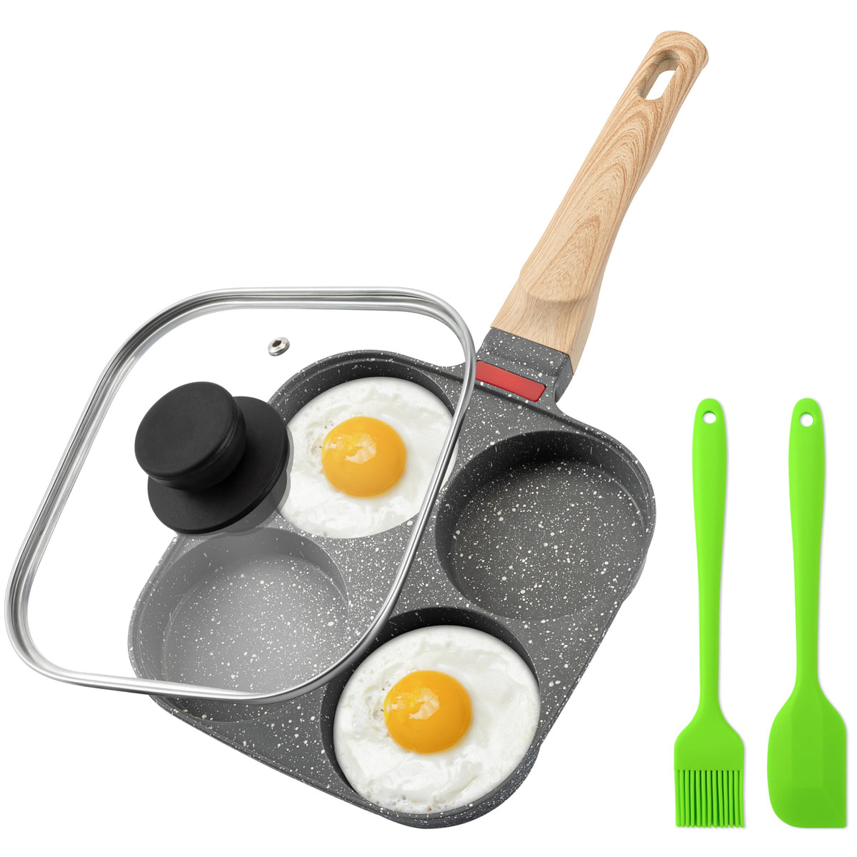 MyLifeUNIT egg pan with four cups for quick, even breakfast frying.