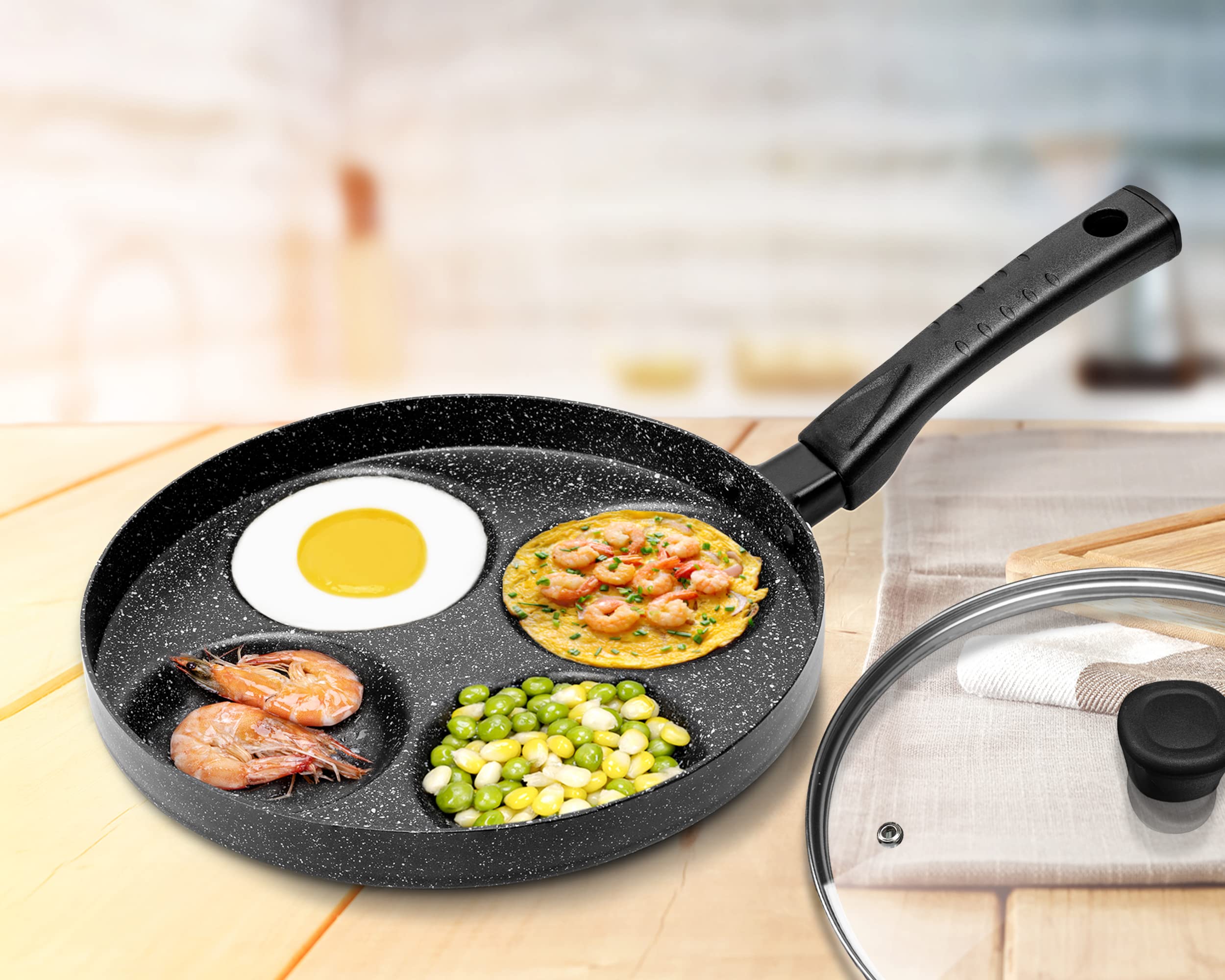 MyLifeUNIT egg pan supports versatile breakfasts like eggs and bacon.