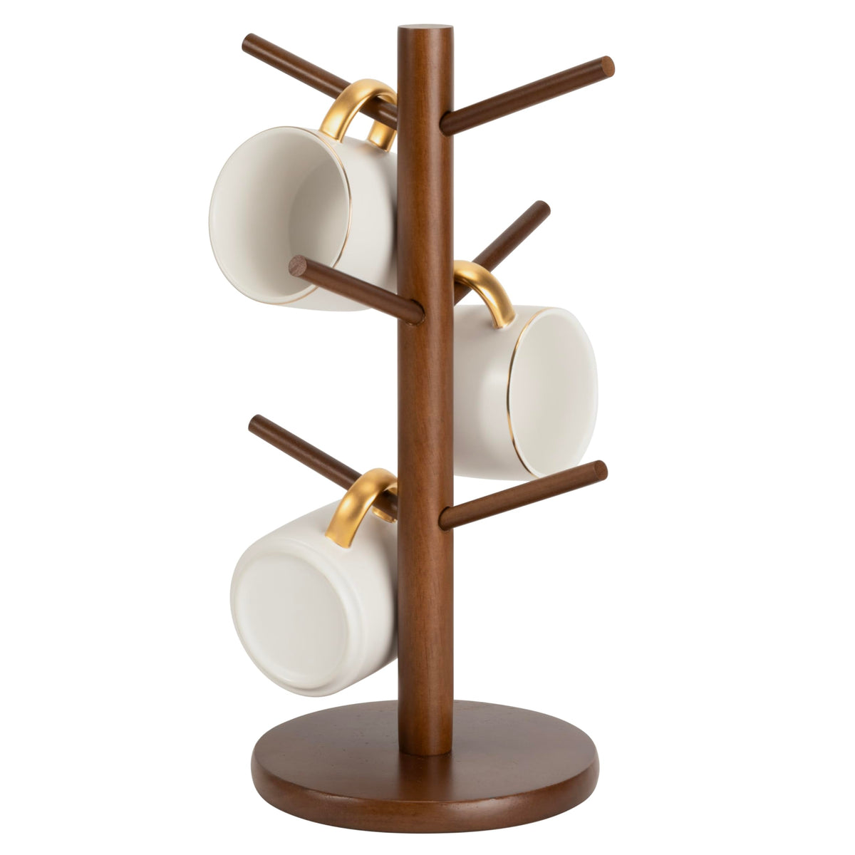 MyLifeUNIT mug holder tree with six hooks keeps cups organized and accessible.