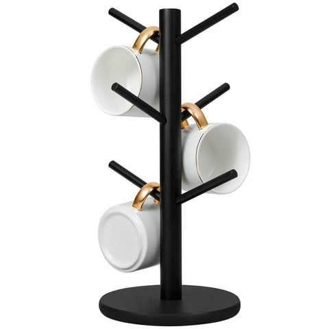 MyLifeUNIT mug holder tree six hooks keeps mugs organized and air-dried after washing.