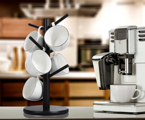 MyLifeUNIT mug holder tree sturdy design supports heavy cups on countertops with anti-slip feet.