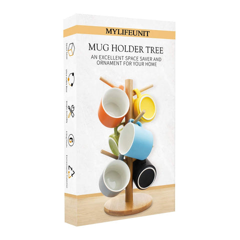 MyLifeUNIT mug holder tree yellow donut stand and jewelry hanging option.