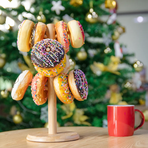 MyLifeUNIT mug holder tree yellow kitchen display with six hooks.