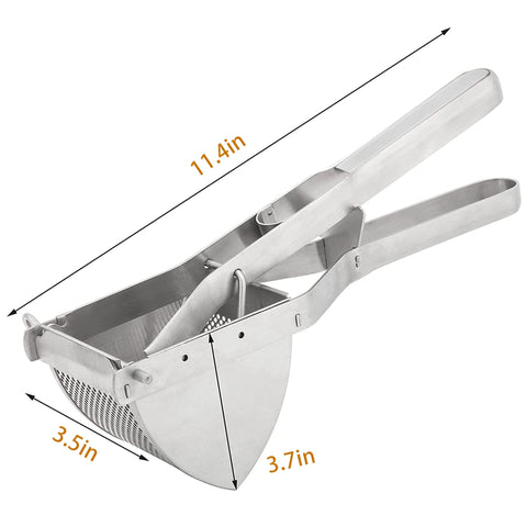 MyLifeUNIT potato ricer in stainless steel construction showing durability.