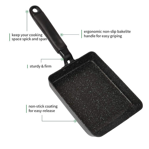 MyLifeUNIT Tamagoyaki Pan in hand demonstrates compact 7x5 inch size.