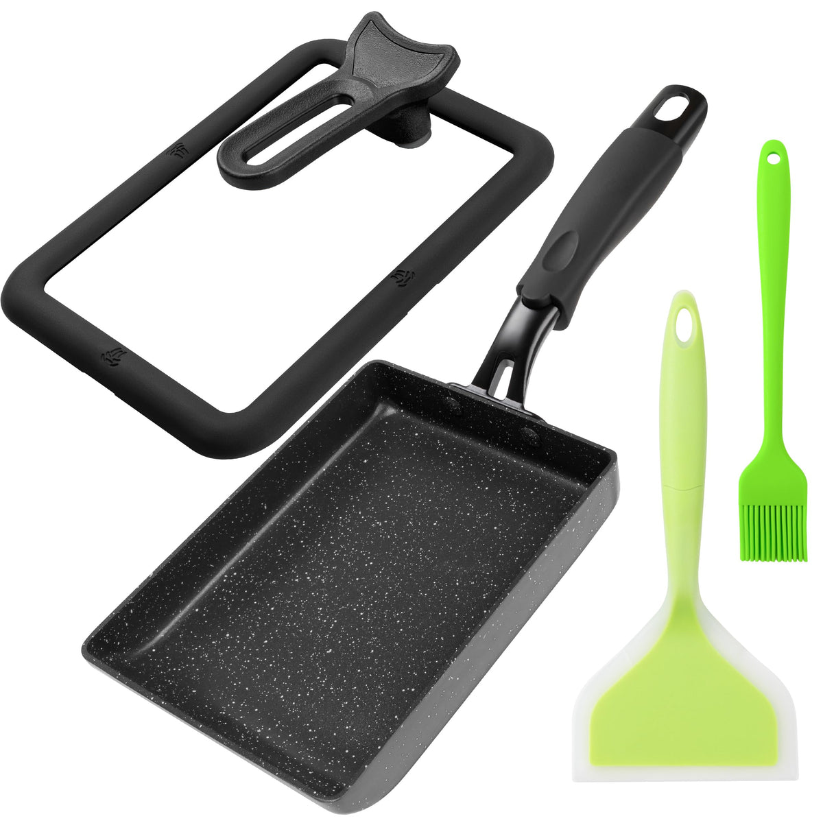 MyLifeUNIT Tamagoyaki Pan with Lid, rectangle design for even rolls and heat retention.