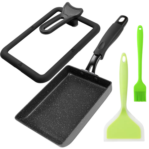 MyLifeUNIT Tamagoyaki Pan with Lid, rectangle design for even rolls and heat retention.