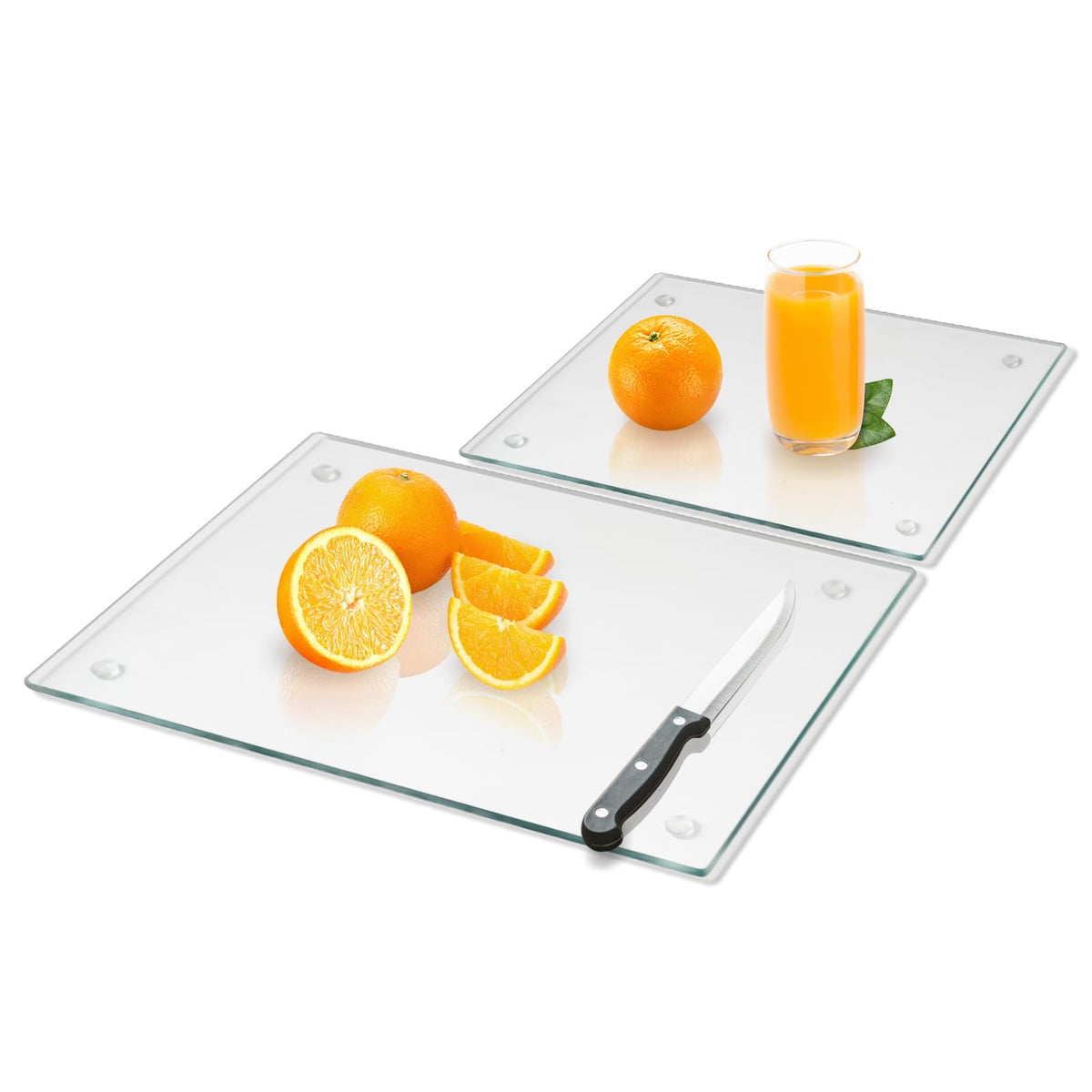 Mymonfif tempered glass cutting board 12x16 front view, durable and clear.