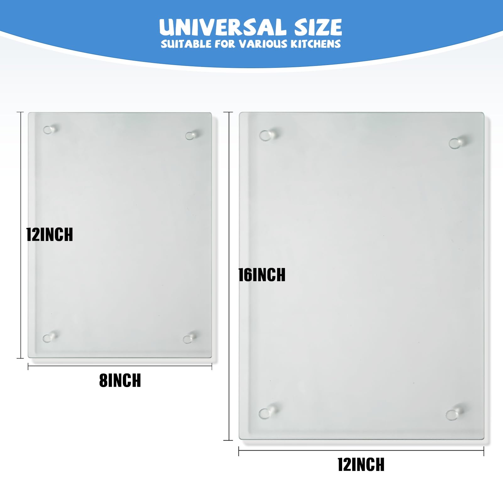 Mymonfif tempered glass cutting board 12x16 top view for easy cleaning.