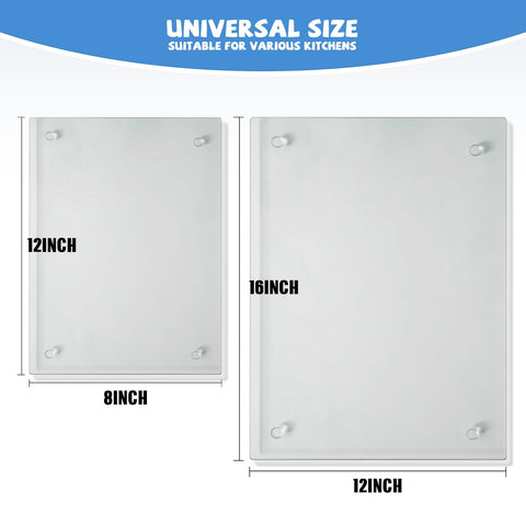 Mymonfif tempered glass cutting board 12x16 top view for easy cleaning.