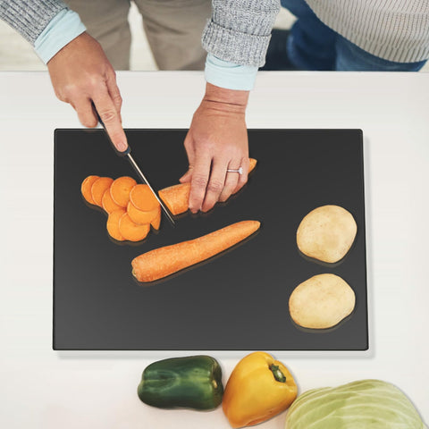 Mymonfif glass board doubles as a stylish serving plate.
