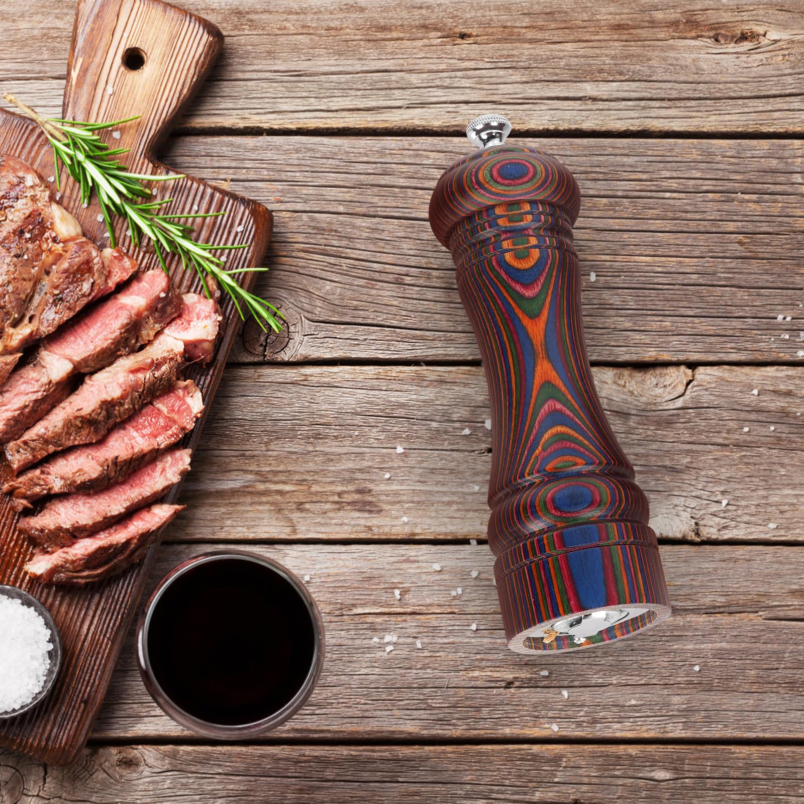 MYRAINBOW pepper mill featuring chess-inspired shape brightens the table