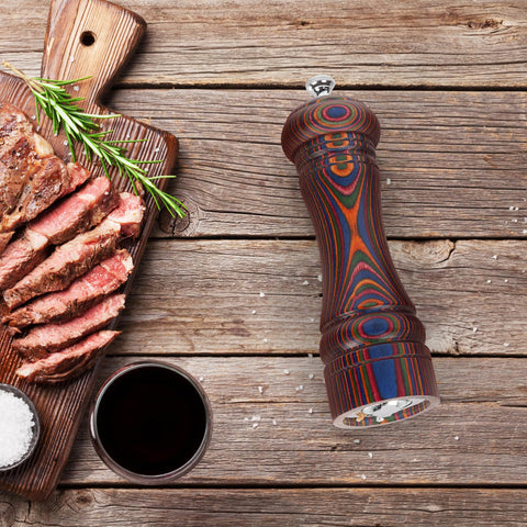 MYRAINBOW pepper mill featuring chess-inspired shape brightens the table