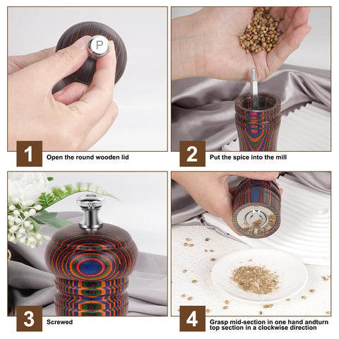 MYRAINBOW pakkawood grinder shows a durable design and comfortable grip
