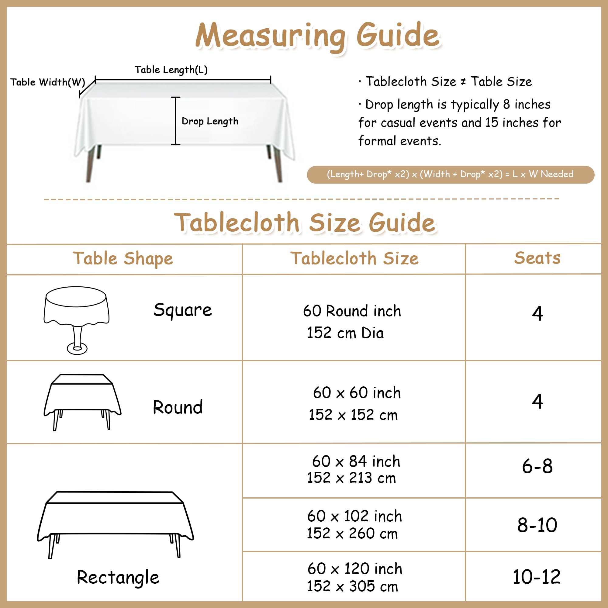 MYSKY HOME machine-washable table cloth for easy cleanup after hosting