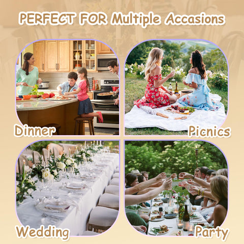 MYSKY HOME outdoor wedding table with beige tassels for refined look