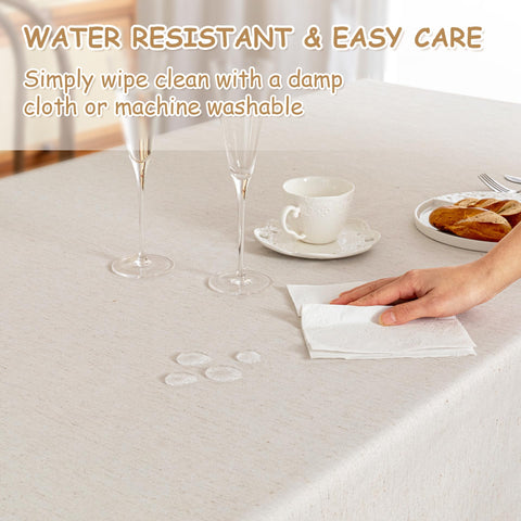 MYSKY HOME outdoor wedding table demonstrates linen-look styling with subtle protection.
