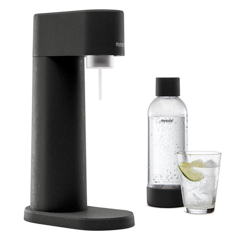 Award-winning Mysoda bottle with tone-to-tone finish for stylish kitchen use.