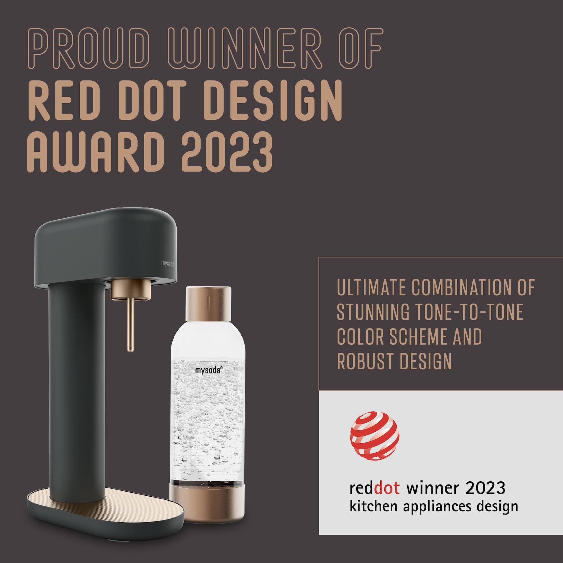 Mysoda Ruby 2 compact countertop design ready for everyday sparkling beverages.