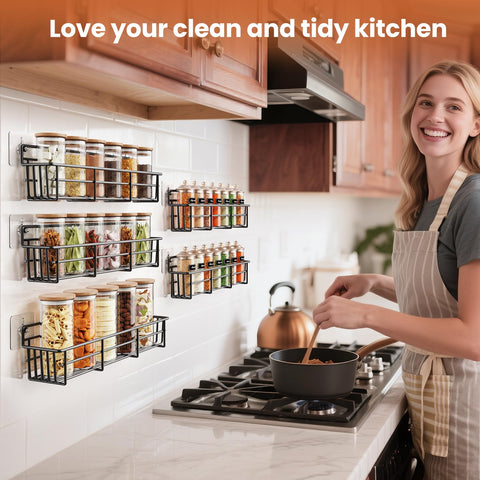 Mystozer five-tier shelf helps organize spices, herbs, and seasonings