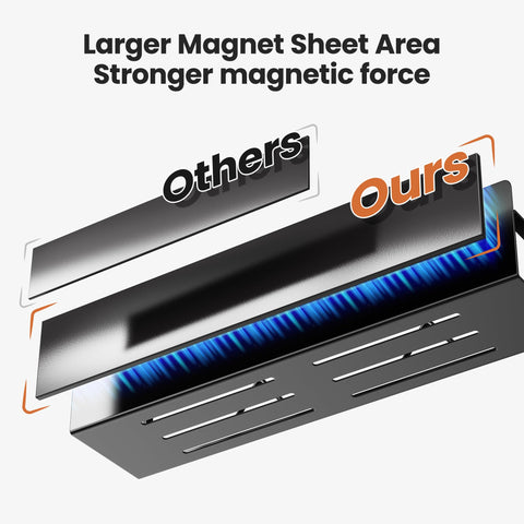 Package includes four large magnetic shelves and a manual for simple setup.