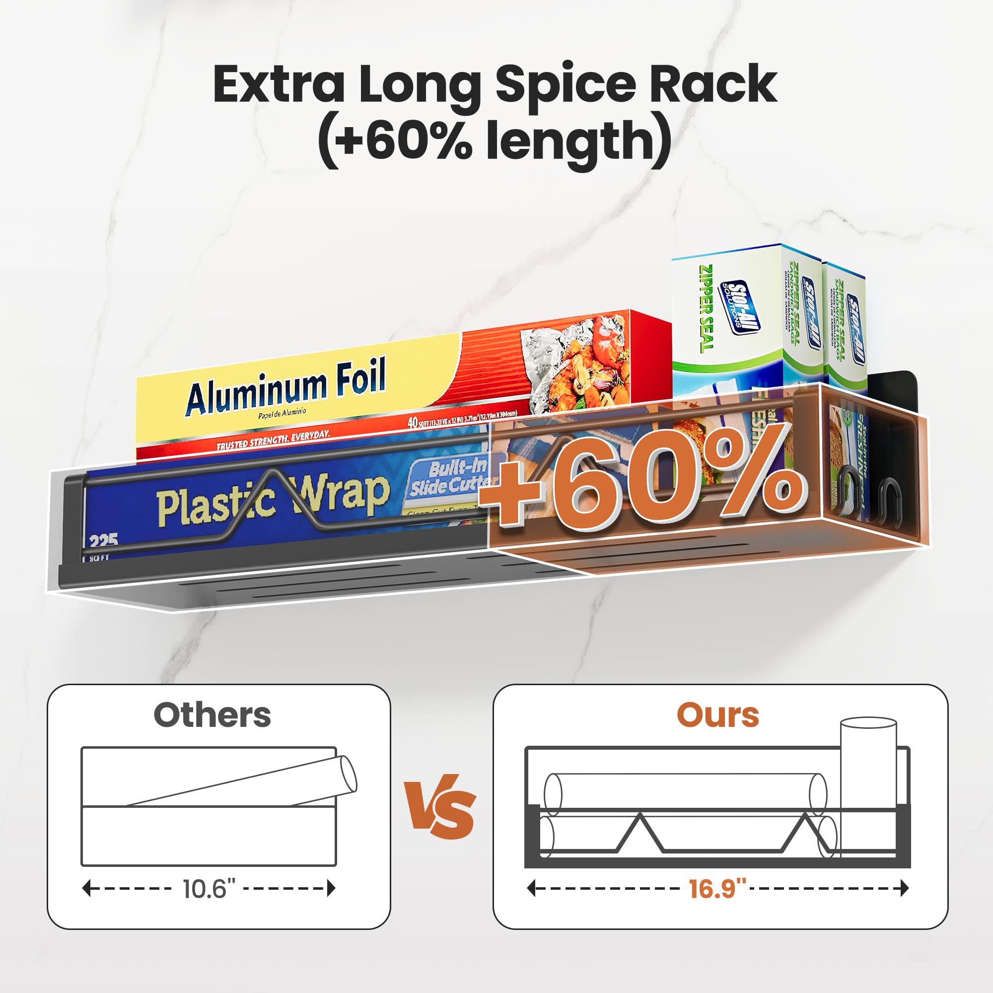 Strong magnet design supports jars without mounting for Mystozer spice shelves.