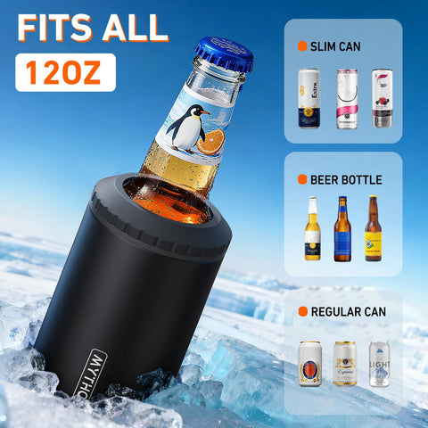 MYTHQUATE 3in1 regular-can cooler 12oz fits standard cans and stays cold