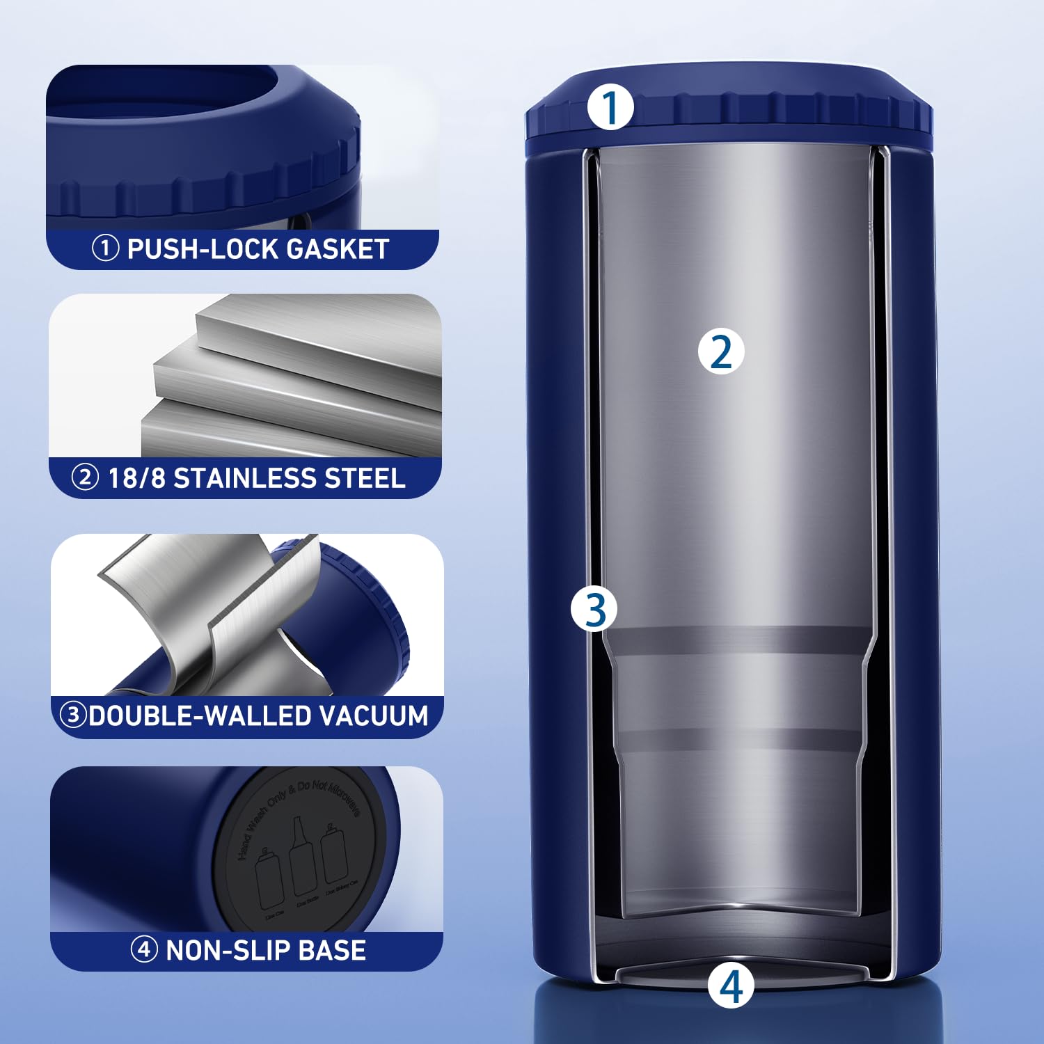 MYTHQUATE 3 in 1 Slim Can Cooler makes a gift-ready option for outings.