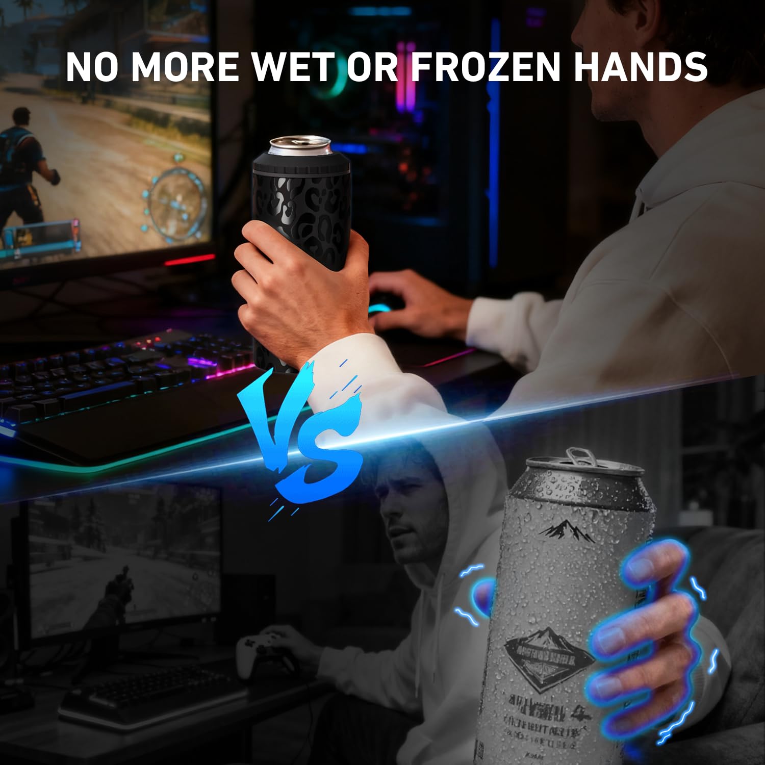 MYTHQUATE double-walled insulation keeps drinks cool and hands dry.